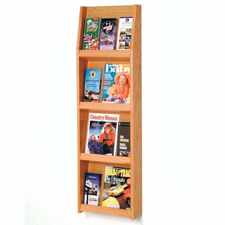 WOODEN MALLET 4 x 3 in. Slope 12 Pocket Literature Display - Black LD49-12BK